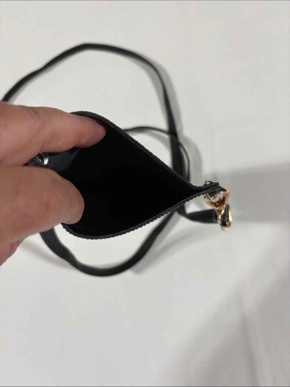 Black Floral Crystal Crossbody Leather Pouch 5” x 7”  New! - Picture 7 of 12